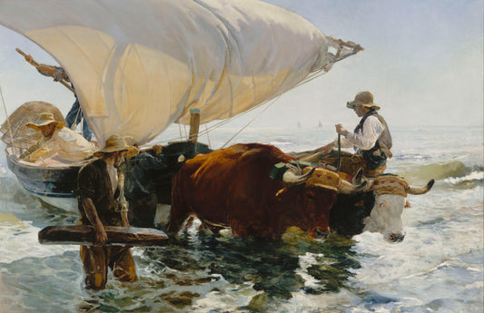 Retour de la pêche : halage de la barque - Joaquín Sorolla
