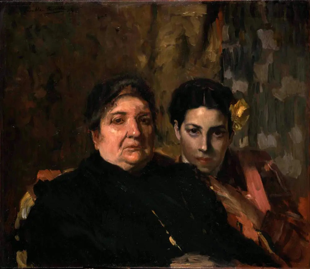 Reproduction du tableau « María et sa grand-mère - Joaquín Sorolla » par Alpha Reproduction en peinture à l’huile