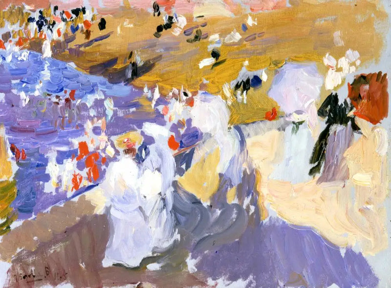 The Beach, Biarritz (Promenade des Dames) - Joaquín Sorolla