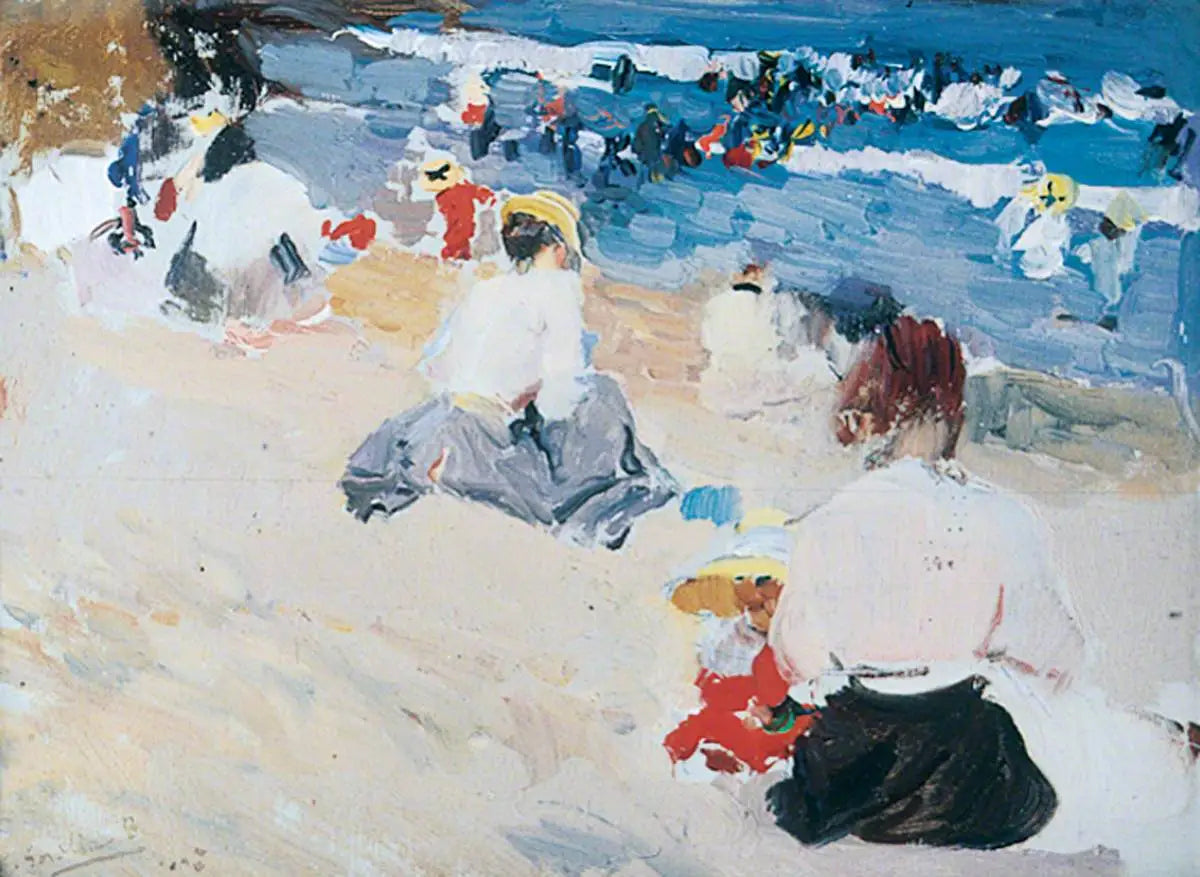Reproduction du tableau « Dames sur la plage - Joaquín Sorolla » par Alpha Reproduction en peinture à l’huile