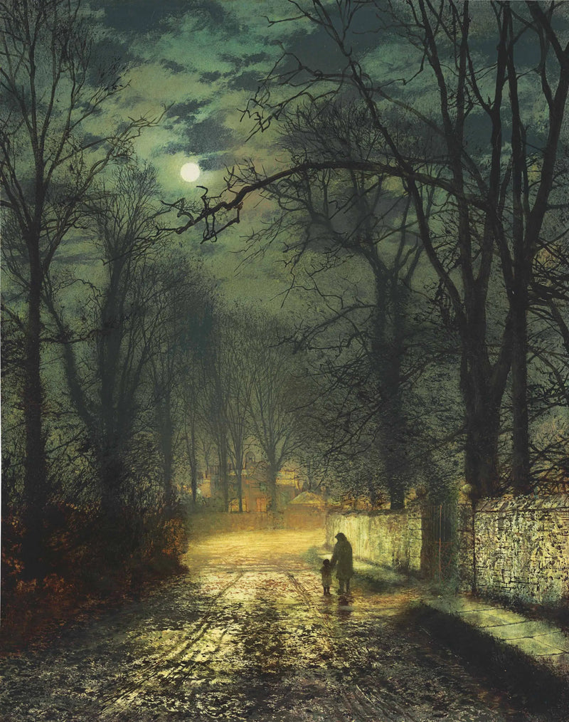 A Moonlit Alleyway - John Atkinson Grimshaw