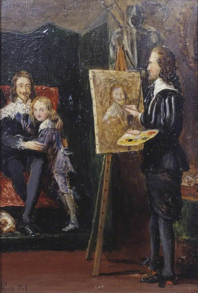 Charles I and his son in Van Dyck's studio - John Everett Millais