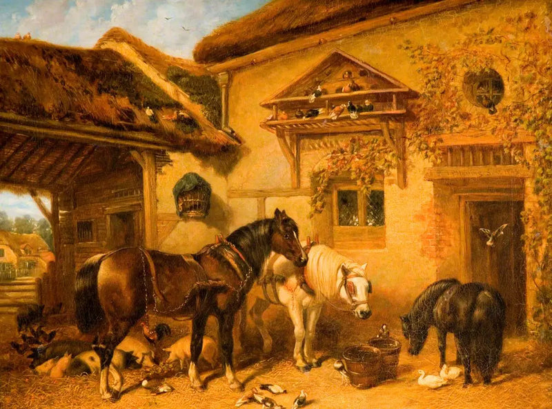 Cottage and farm gate - John Frederick Herring, Sr.