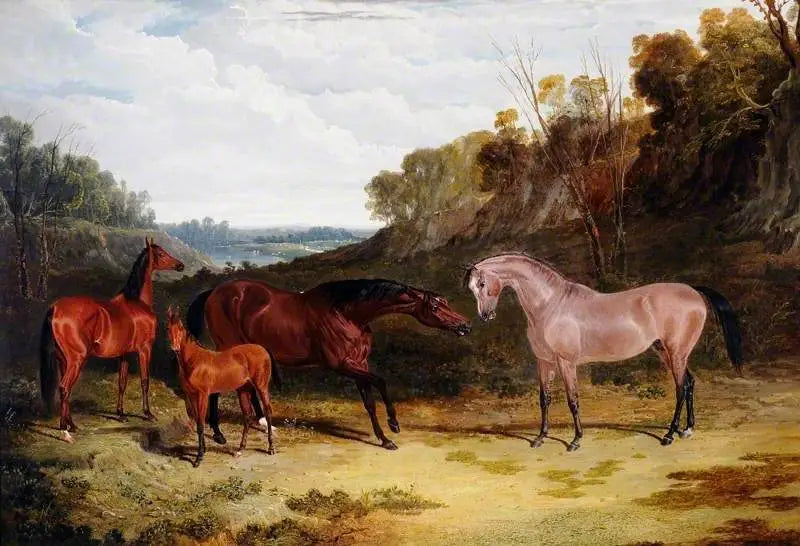 Horses in a landscape - John Frederick Herring, Sr.
