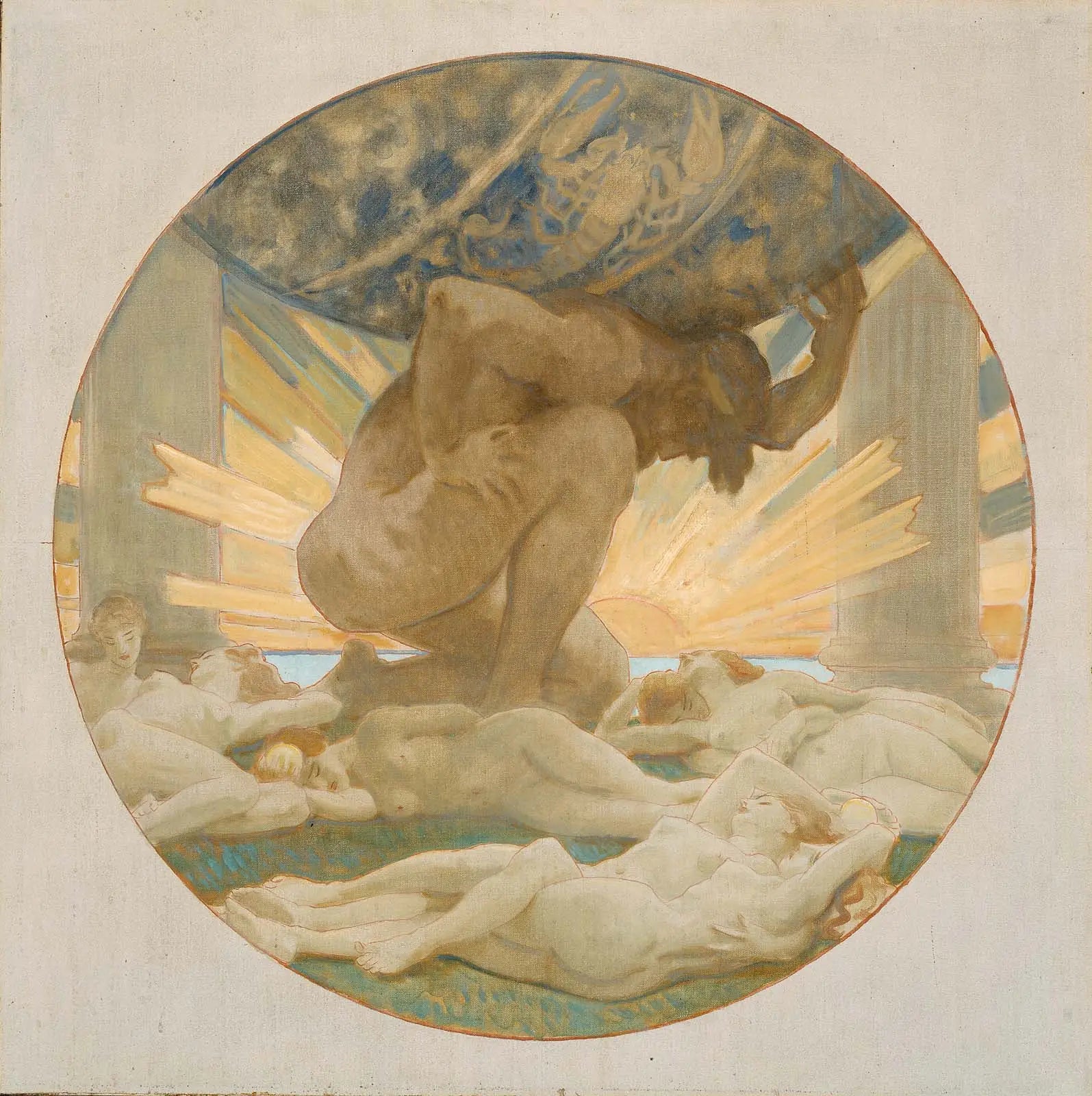 Reproduction du tableau « Esquisse pour Atlas et les Hespérides - John Singer Sargent » par Alpha Reproduction en peinture à l’huile