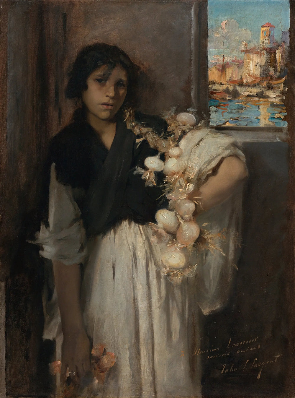 Reproduction du tableau « Vendeur d'oignons vénitien - John Singer Sargent » par Alpha Reproduction en peinture à l’huile