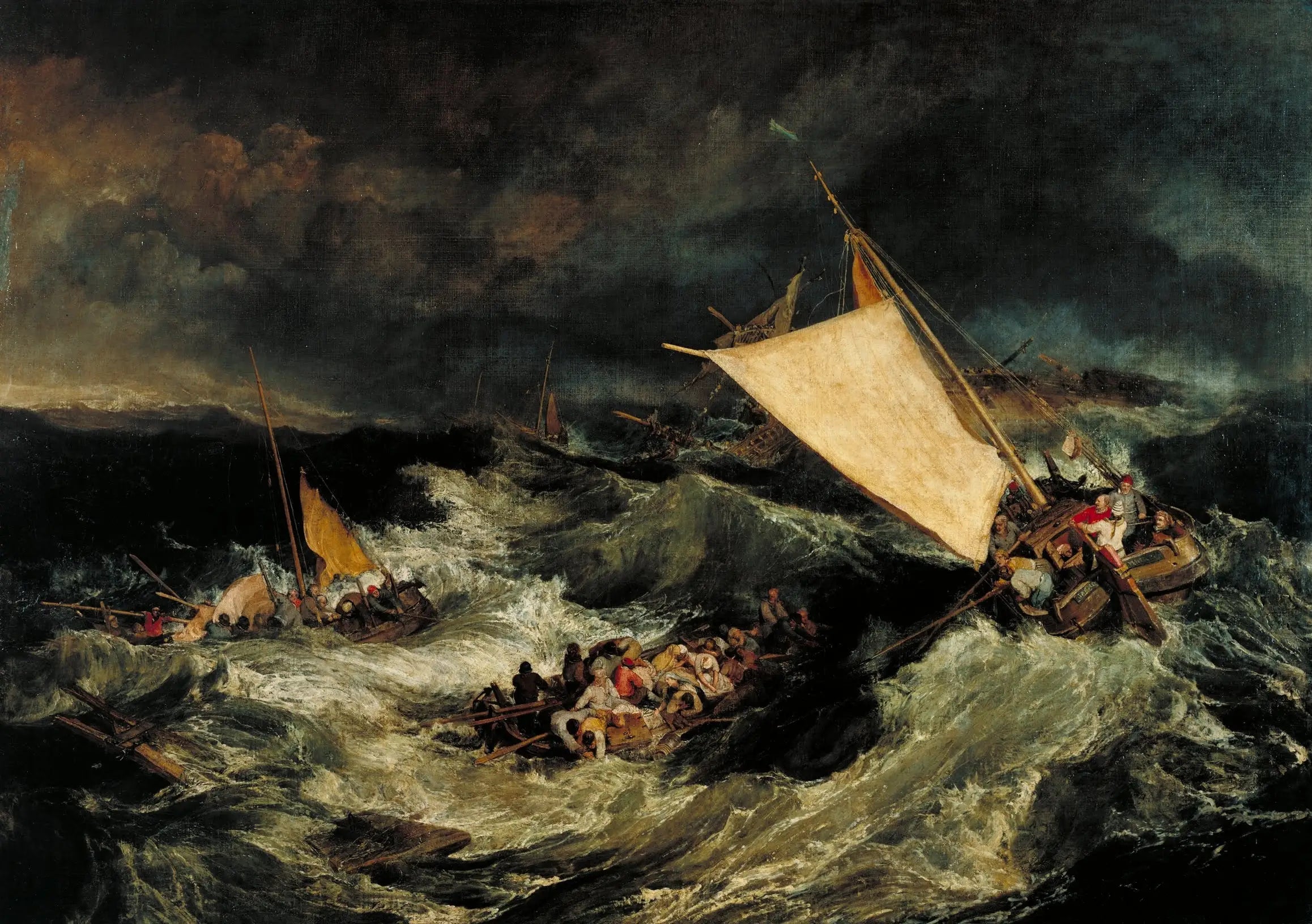 Reproduction du tableau « The Shipwreck - J. M. W. Turner » par Alpha Reproduction en peinture à l’huile