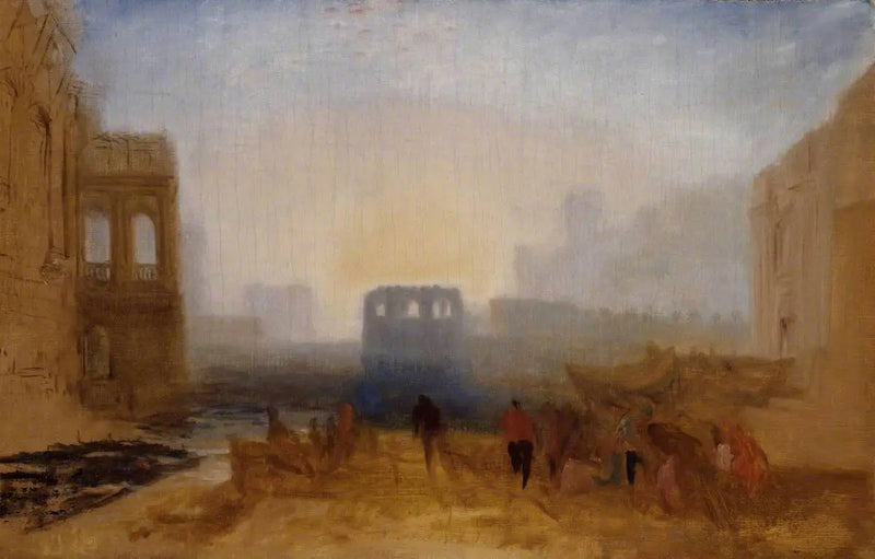 Claudian Harbour Scene: Study for ‘Dido Directing the Equipment of the Fleet’ - J. M. W. Turner