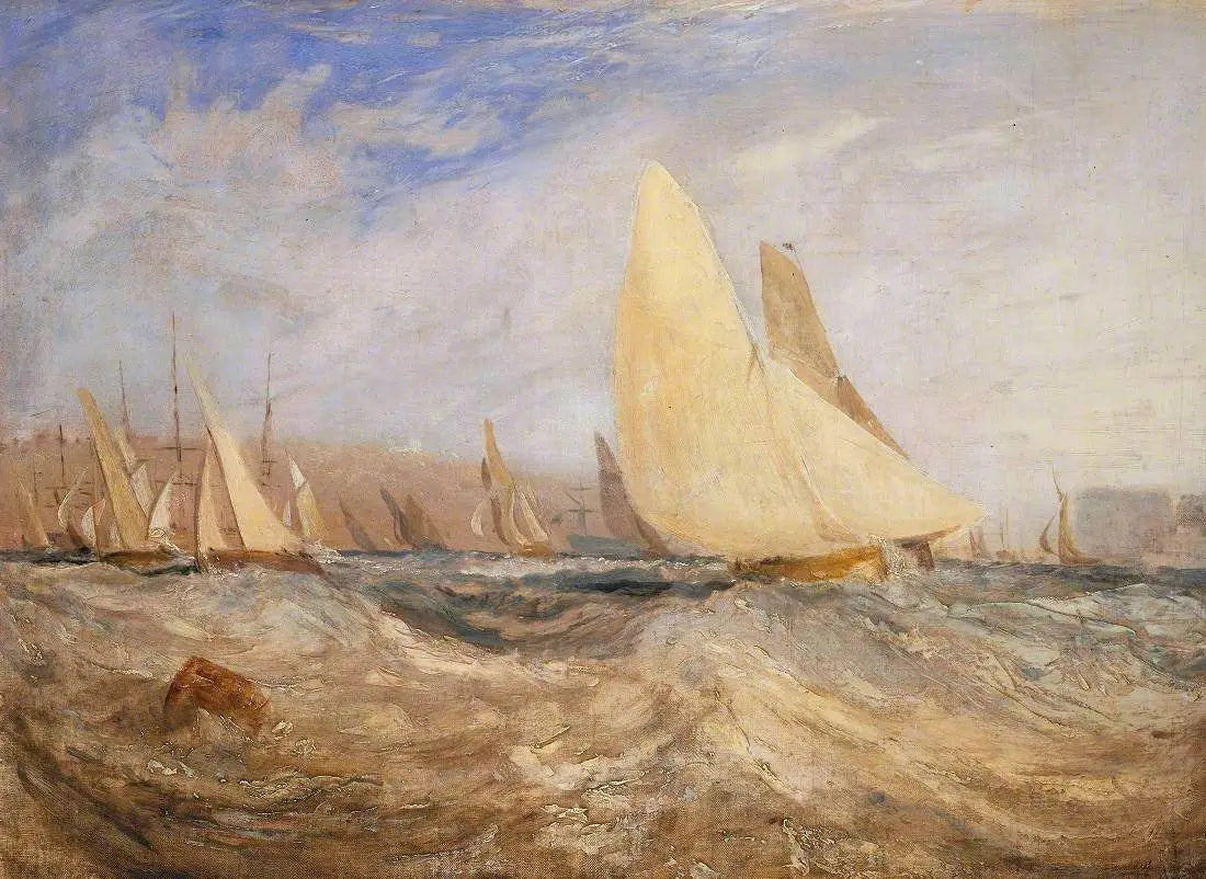 Reproduction du tableau « Sketch for ‘East Cowes Castle, the Regatta Beating to Windward’ No. 2 - J. M. W. Turner » par Alpha Reproduction en peinture à l’huile