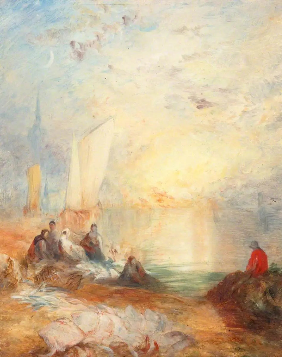 Reproduction du tableau « Sunset - J. M. W. Turner » par Alpha Reproduction en peinture à l’huile