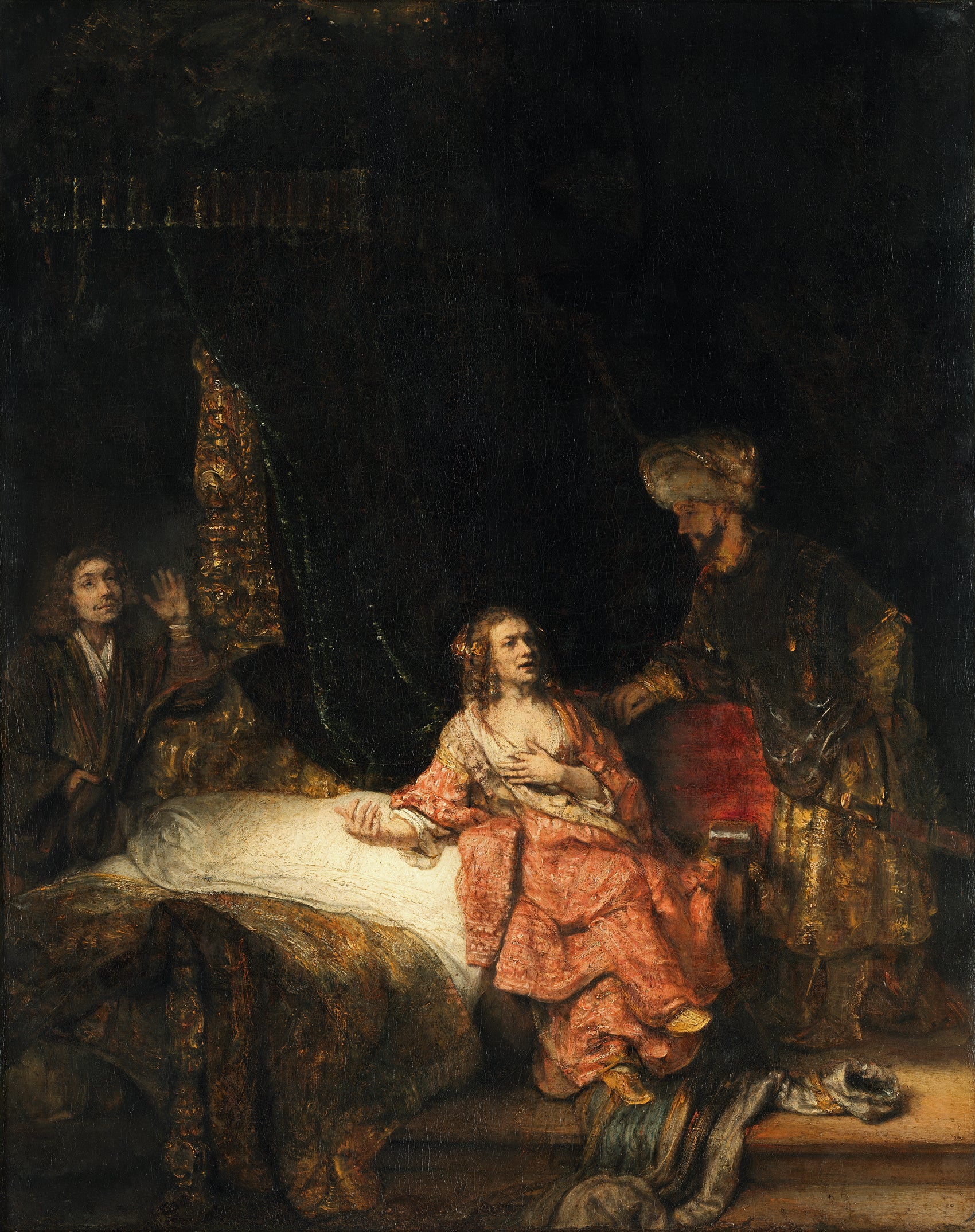 Reproduction du tableau « Joseph accusé par la femme de Potiphar - Rembrandt » par Alpha Reproduction en peinture à l’huile