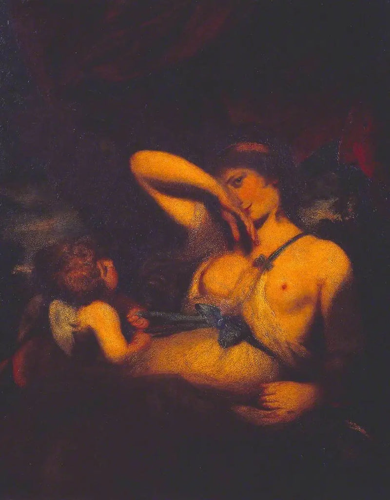 A Nymph and Cupid: 