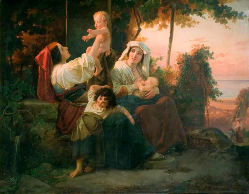 Femmes italiennes dans un vignoble près de Rome - Julius Schrader - Alpha Reproduction