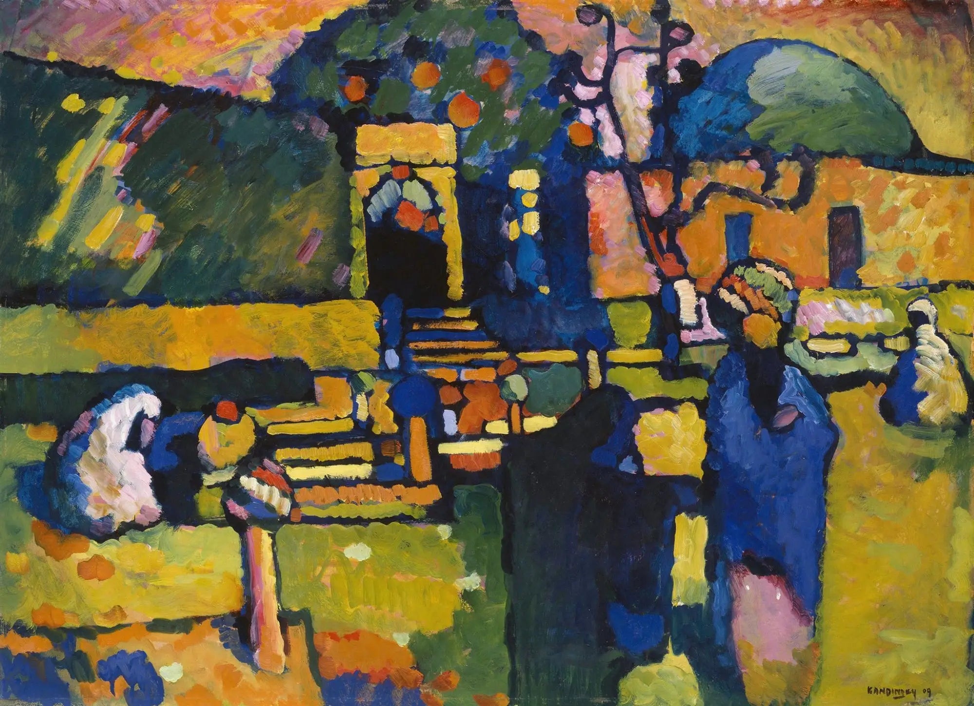 Reproduction du tableau « Arabes (cimetière) - Vassily Kandinsky » par Alpha Reproduction en peinture à l’huile