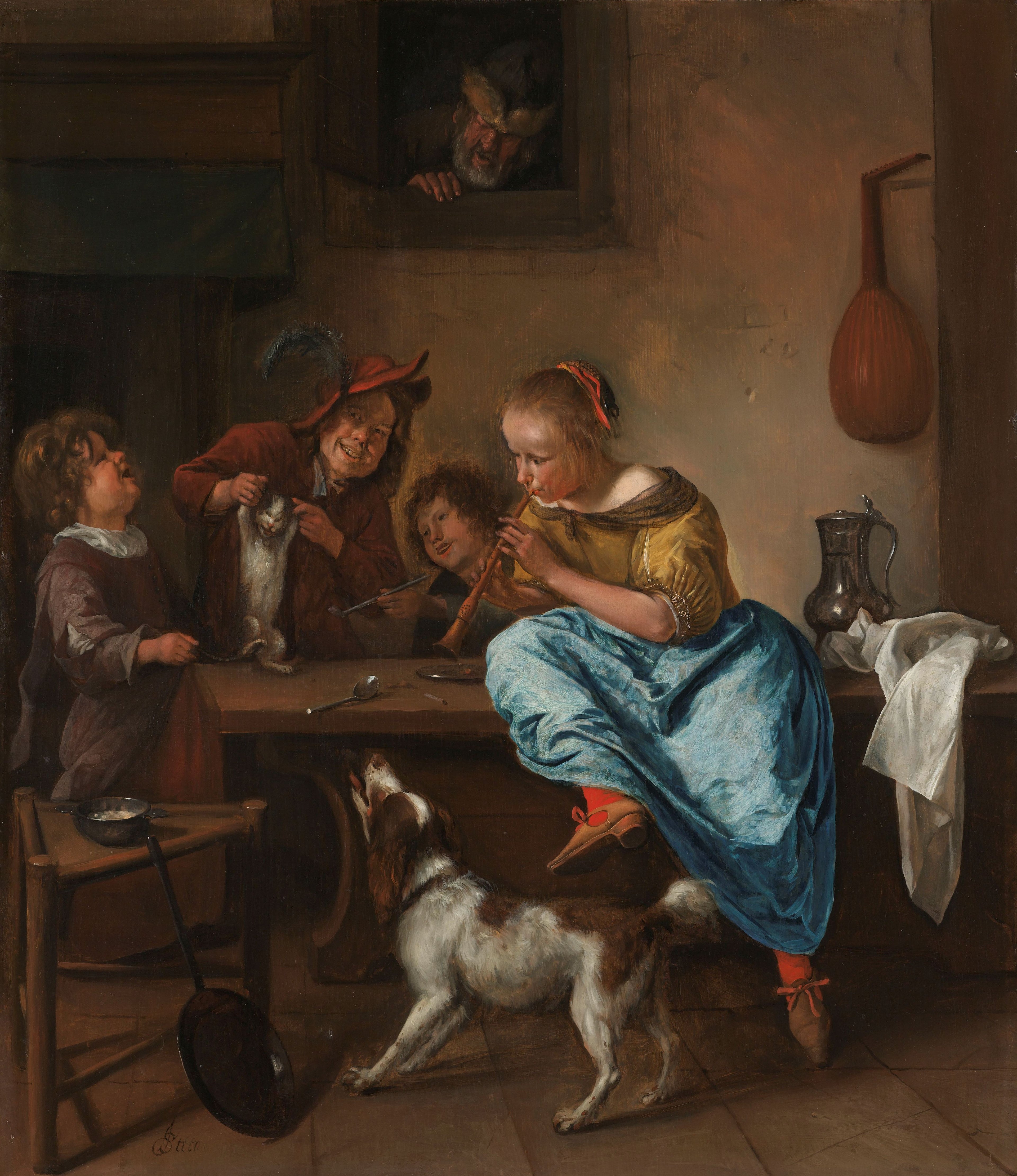 Enfants apprenant à un chat à danser - Jan Steen