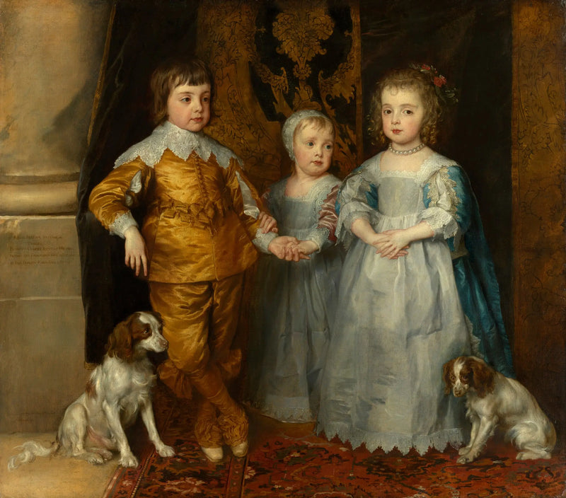 Portraits of the Three Children of Charles I: Charles, Jacob, and Mary - Antoine van Dyck