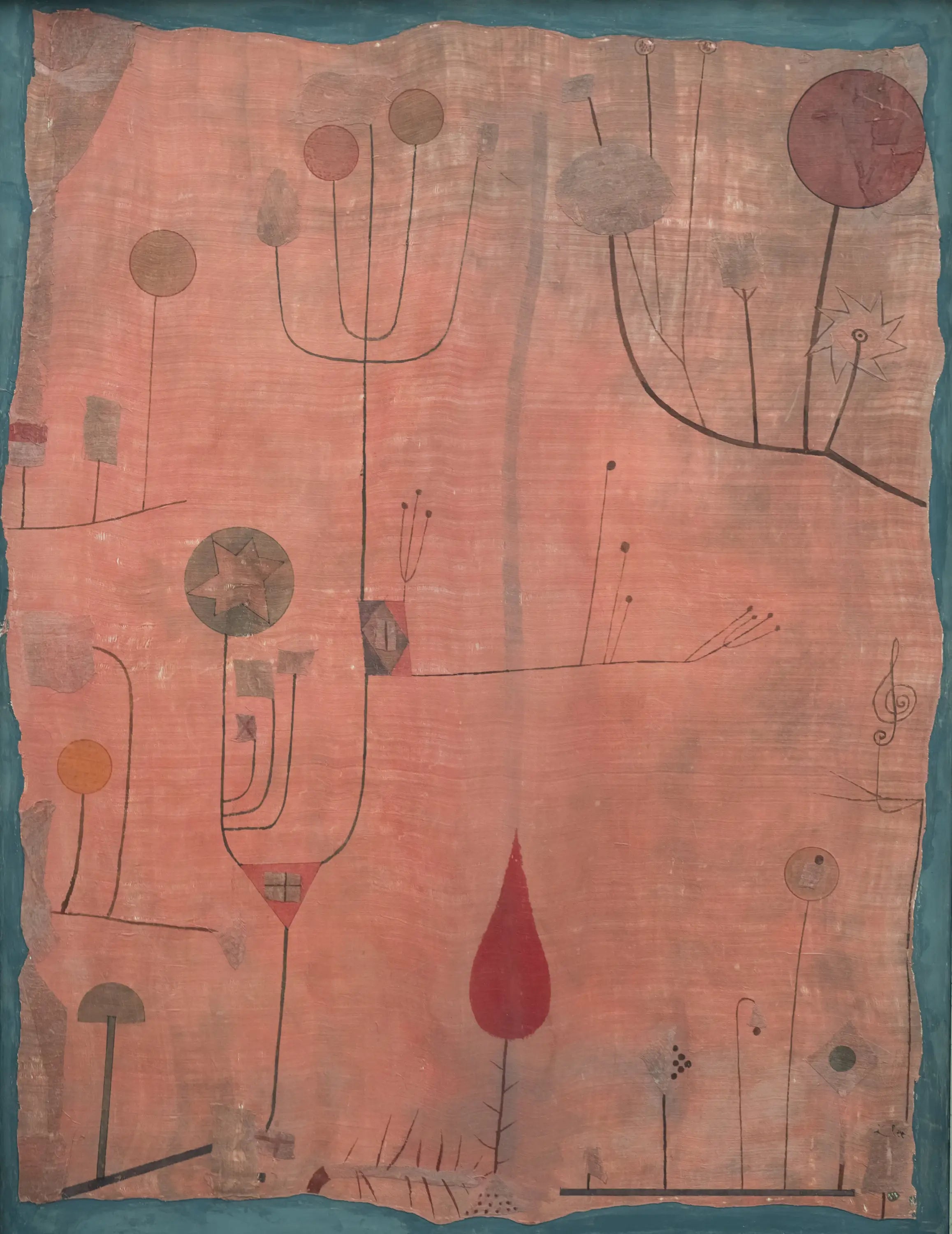 Fruits sur fond rouge - Paul Klee - Alpha Reproduction