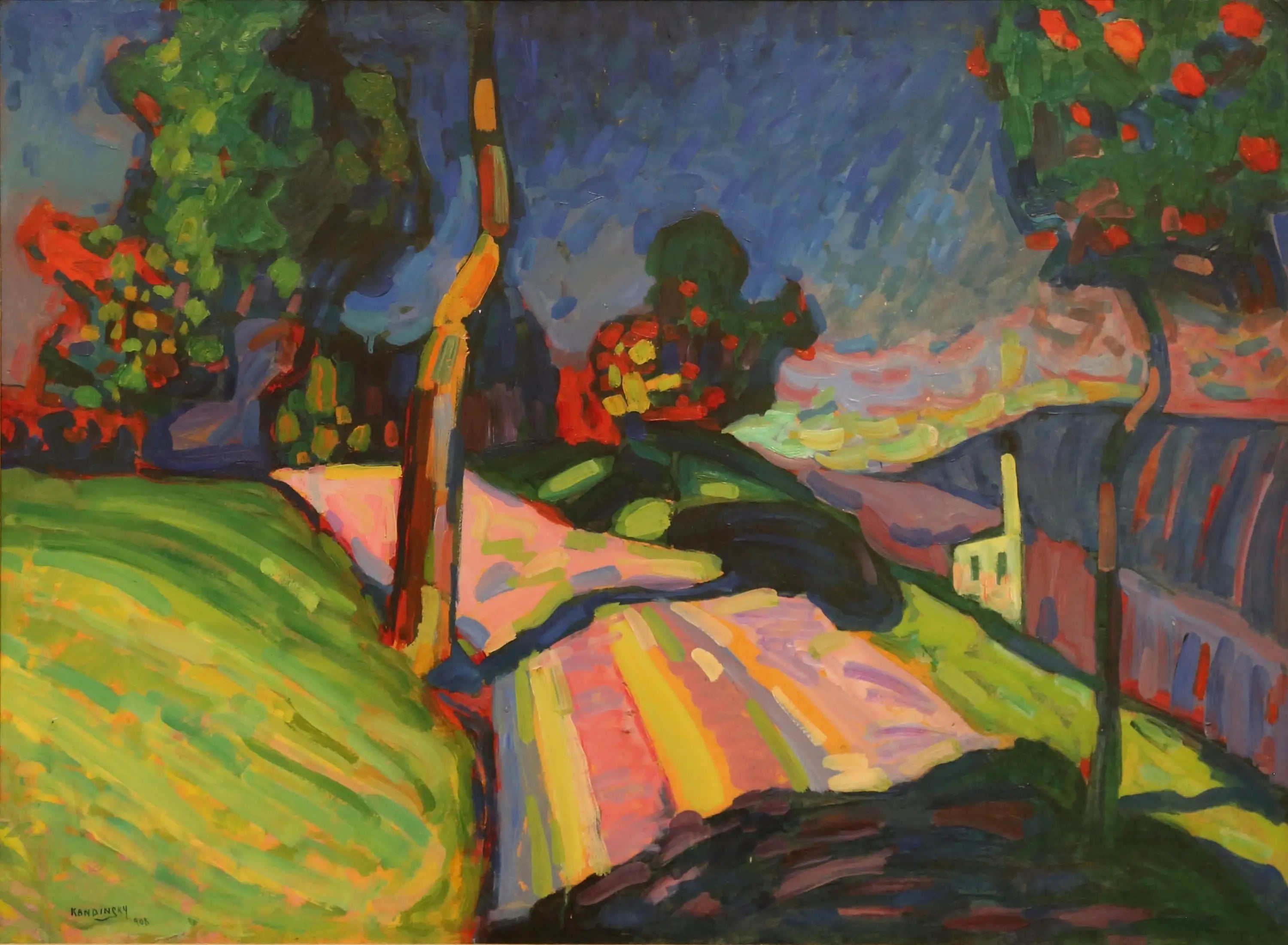 Reproduction du tableau « Murnau - Kohlgruberstrasse - Vassily Kandinsky » par Alpha Reproduction en peinture à l’huile
