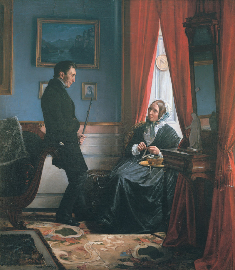 The artist's parents, Mr. and Mrs. J. P. Bloch in their living room - Carl Heinrich Bloch