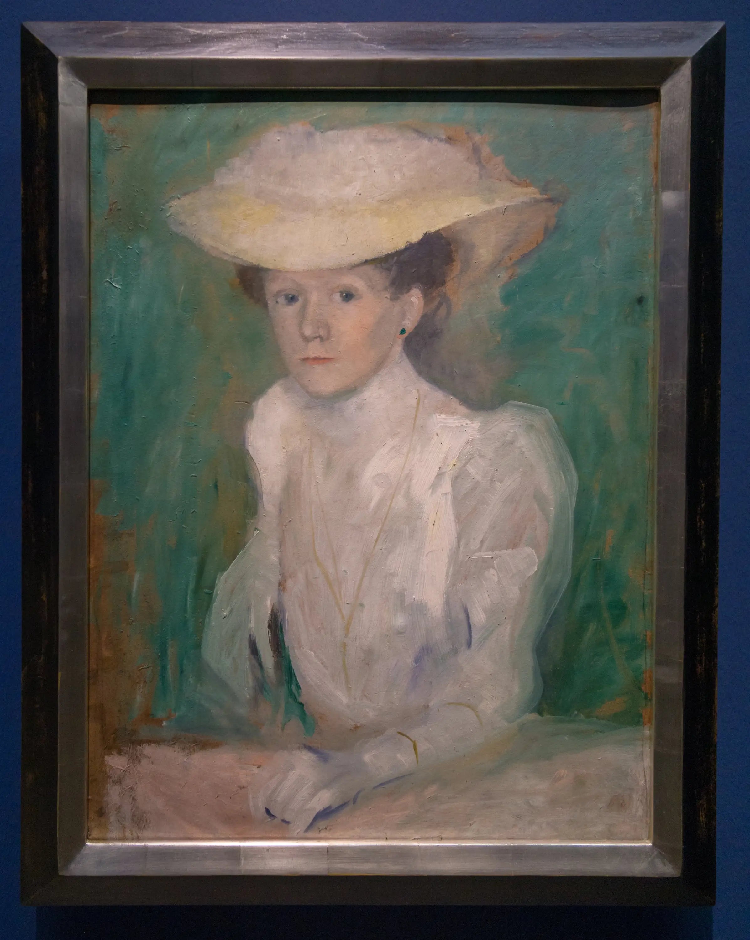 Reproduction du tableau « Portrait Ottilie Macke en blouse blanche - August Macke » par Alpha Reproduction en peinture à l’huile