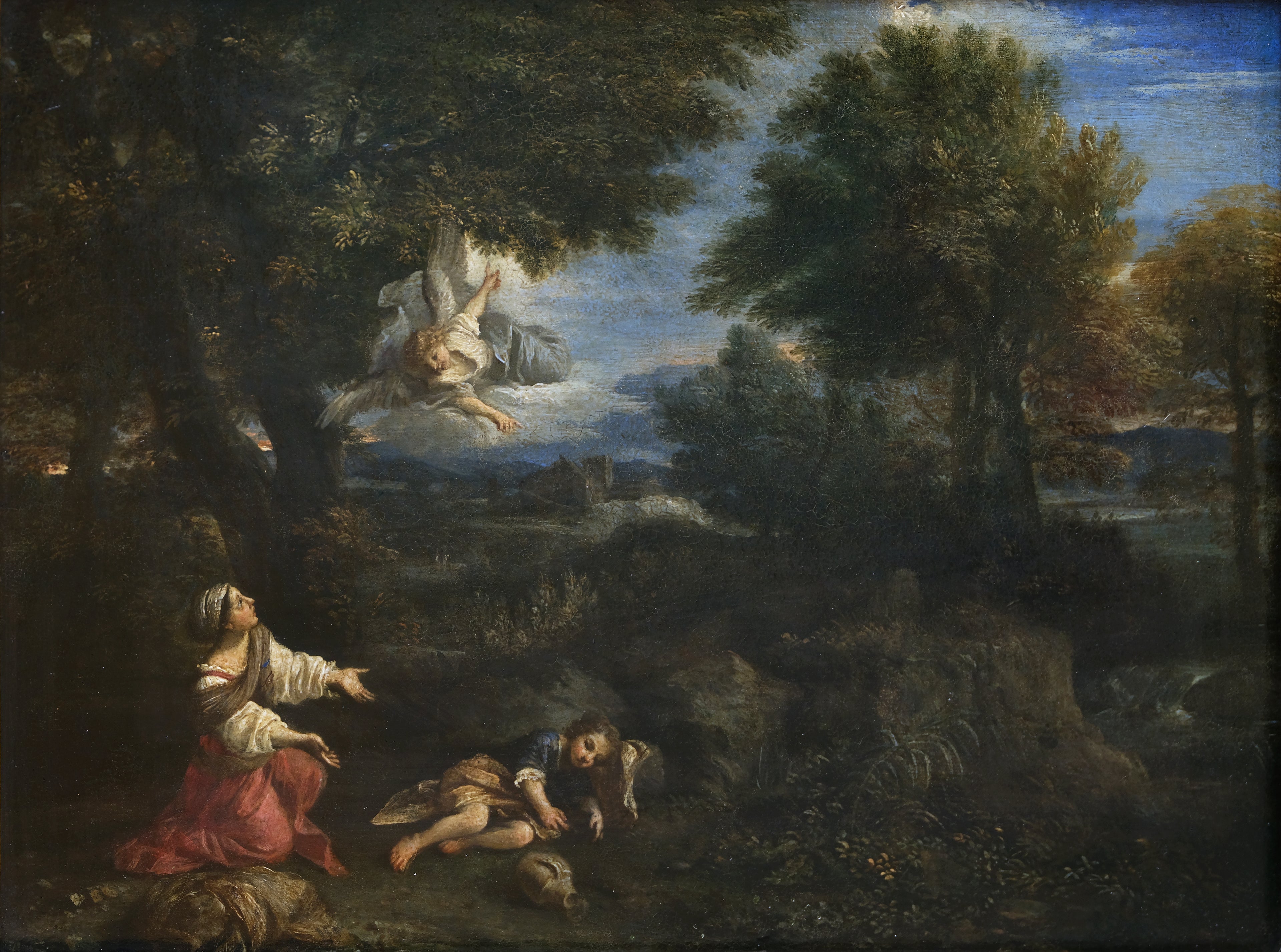 L'Ange apparaissant à Agar dans le désert - Pier Francesco Mola