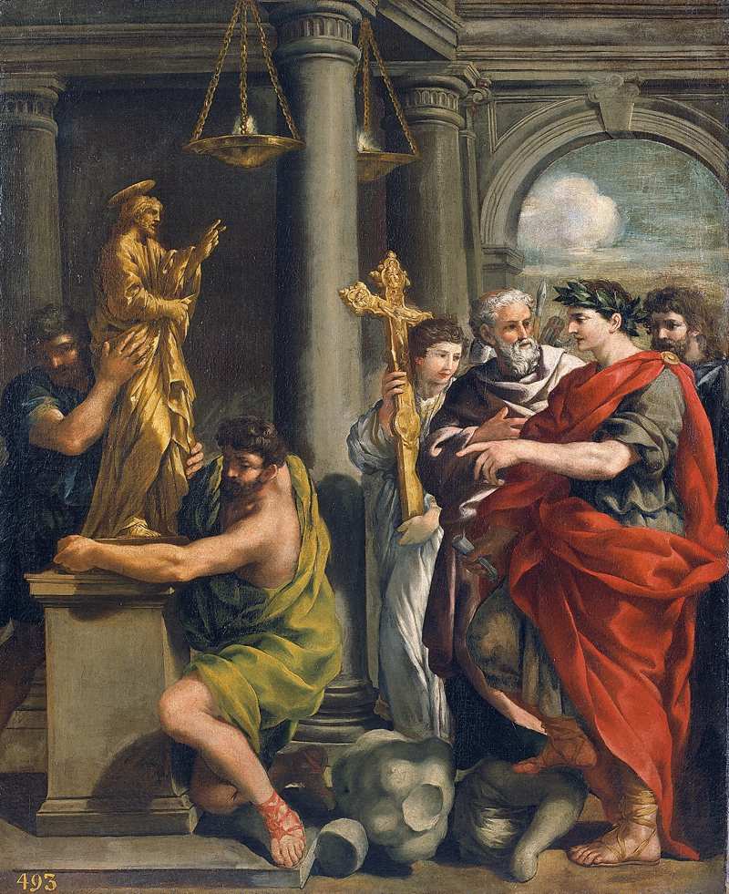 Constantin ordonnant la destruction des idoles païennes - Pietro da Cortona