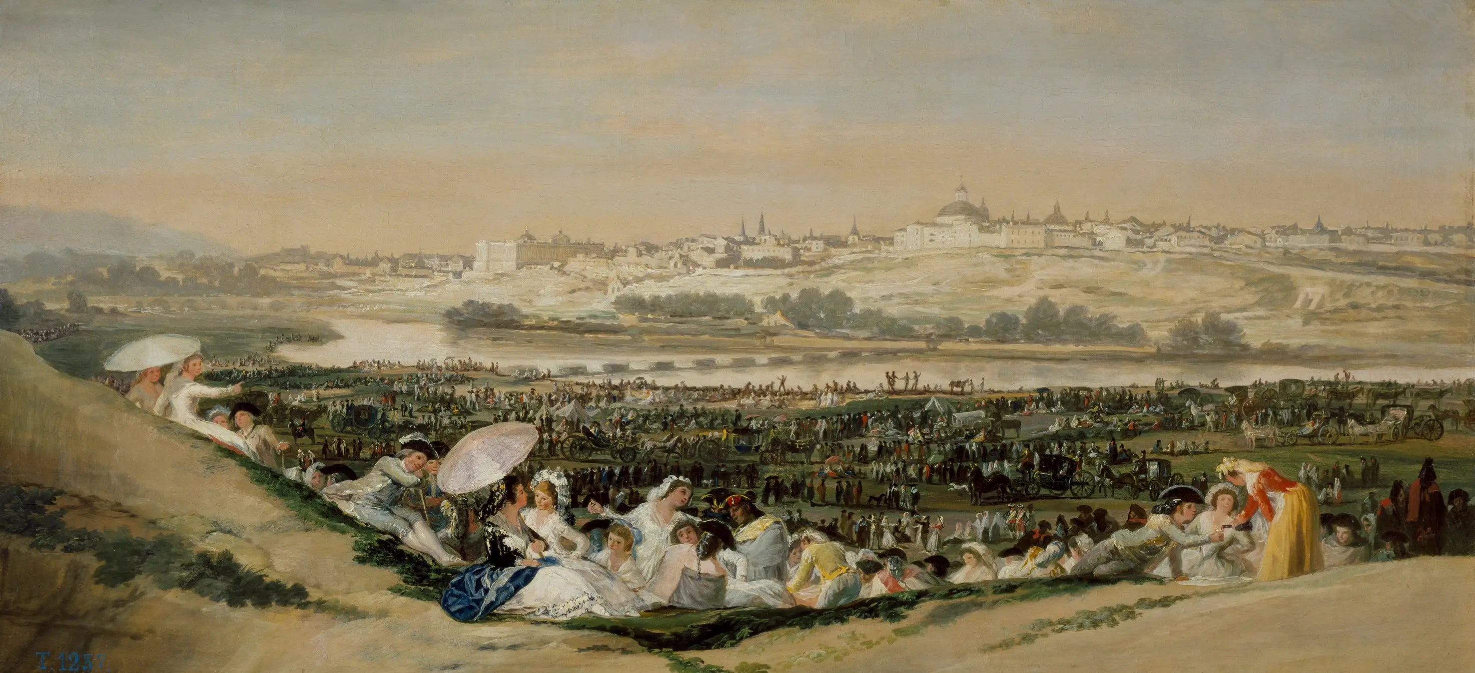 Reproduction du tableau « La Prairie de Saint-Isidore - Francisco de Goya » par Alpha Reproduction en peinture à l’huile