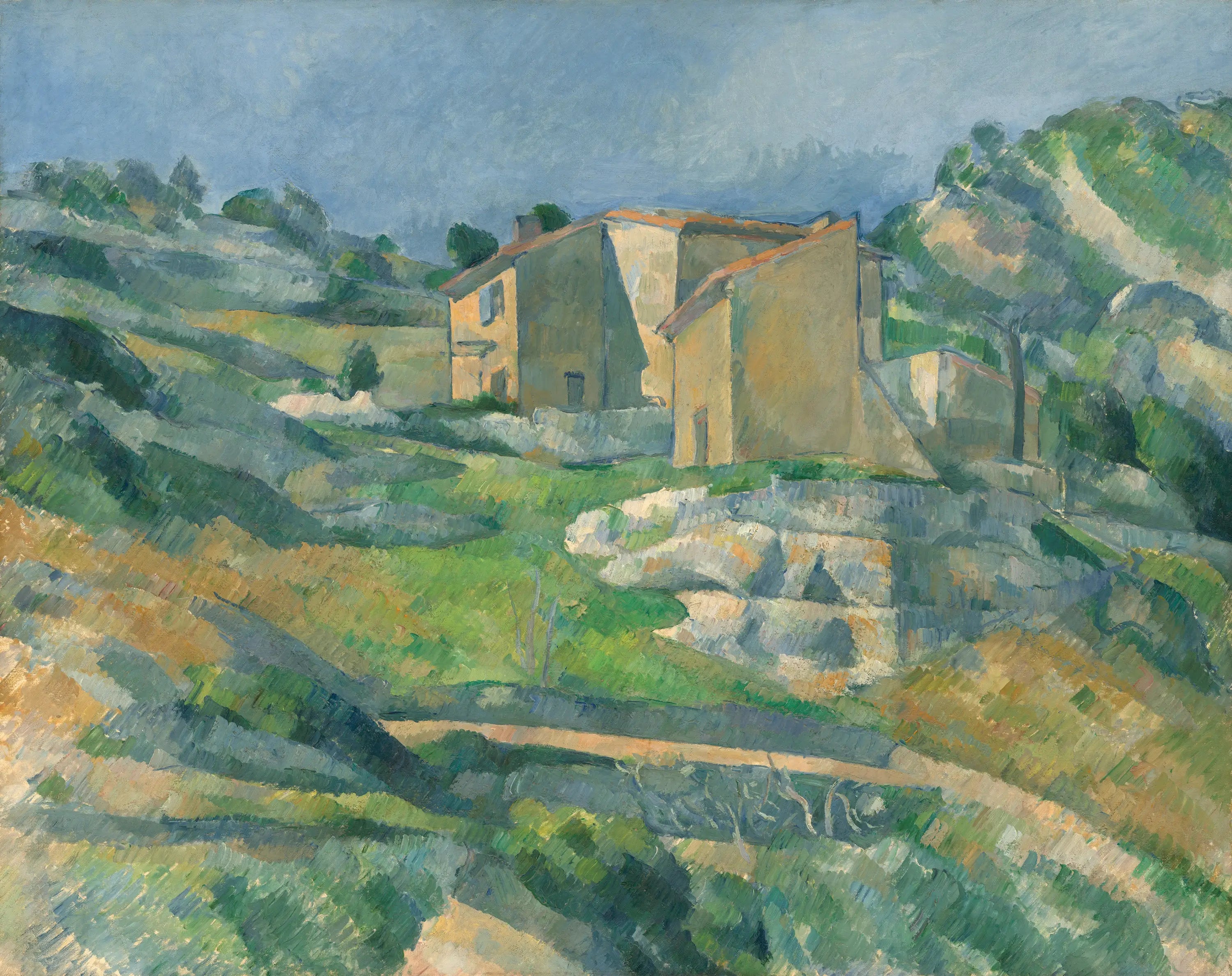 Reproduction du tableau « Maisons en provence : La vallée de Riaux près de l'Estaque - Paul Cézanne » par Alpha Reproduction en peinture à l’huile