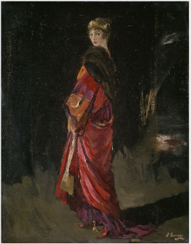 Lady Lavery in an evening coat - John Lavery