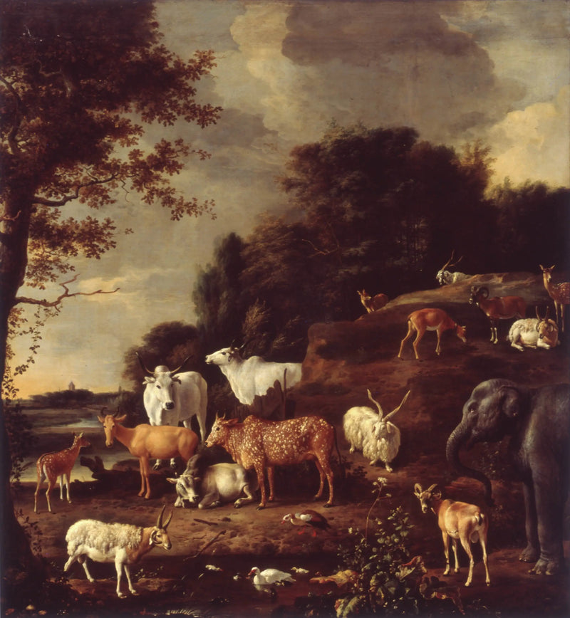 Exotic Animals Landscape - Melchior de Hondecoeter