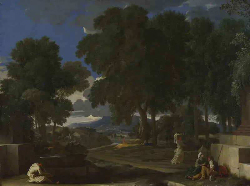 Landscape with a Man Washing His Feet - Nicolas Poussin