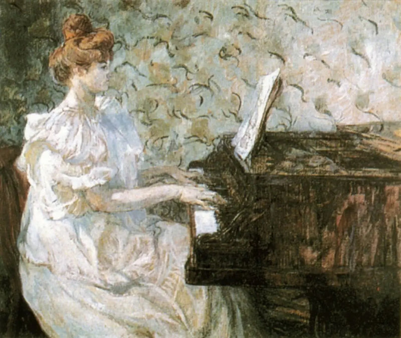 Madame Misia Natanson at the piano - Henri de Toulouse-Lautrec