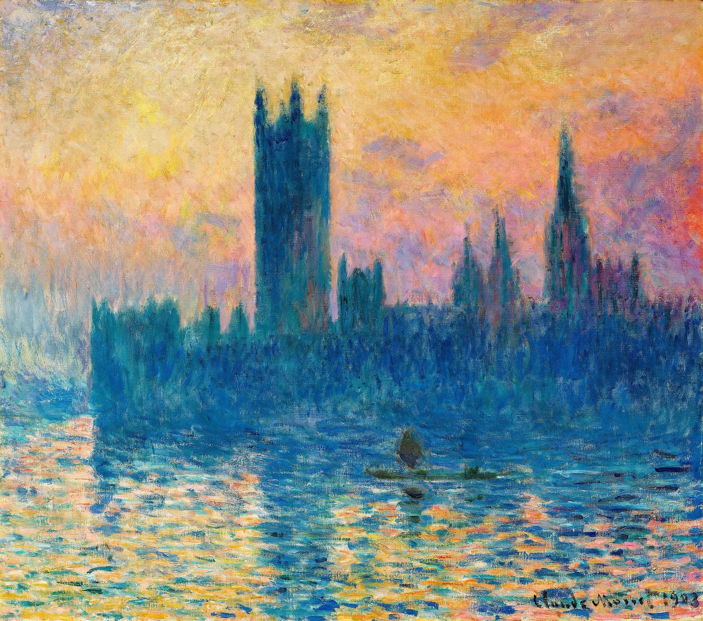 The Parliament of London, sunset - Claude Monet