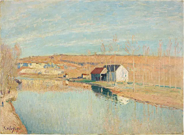 The Loing and the Hills of Saint-Nicaise - Sun of March - Alfred Sisley