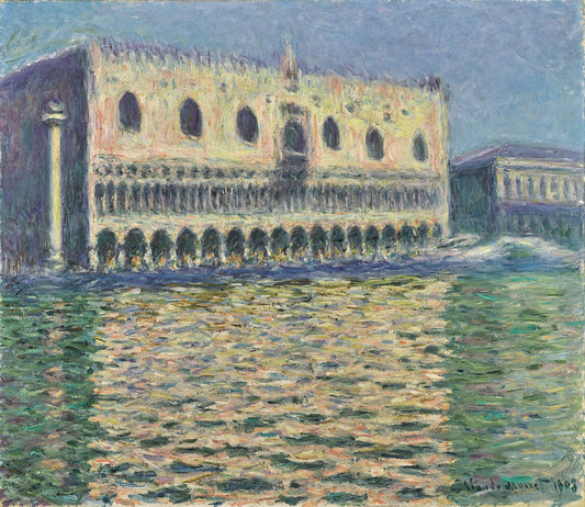🌅 The Ducal Palace Claude Monet (1908) – Bright version with golden reflections