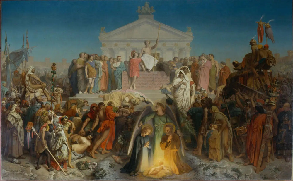 Reproduction du tableau « Siècle d'Auguste : Naissance de N.S. Jésus-Christ - Jean-Léon Gérôme » par Alpha Reproduction en peinture à l’huile