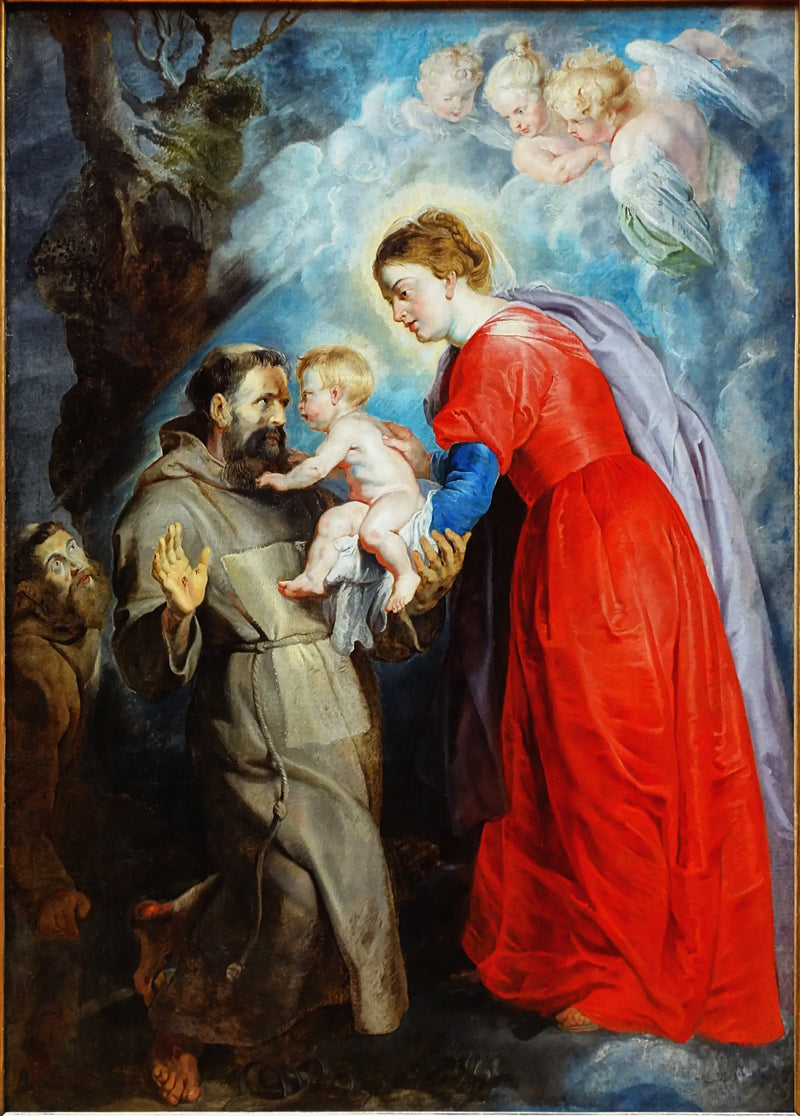 Saint François receiving the Child Jesus from the hands of the Virgin - Peter Paul Rubens