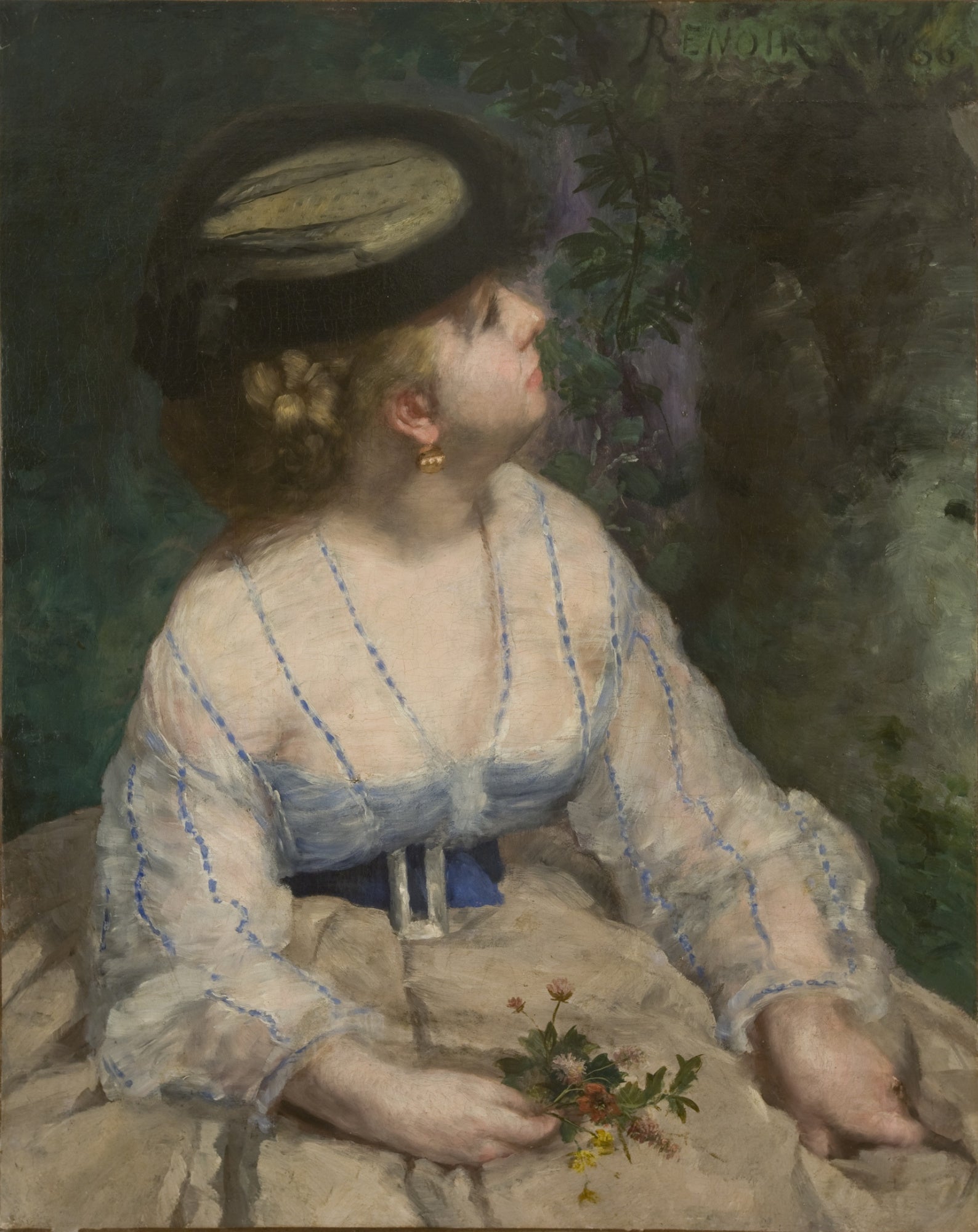 Reproduction du tableau « La Fille à l'oiseau - Pierre-Auguste Renoir » par Alpha Reproduction en peinture à l’huile