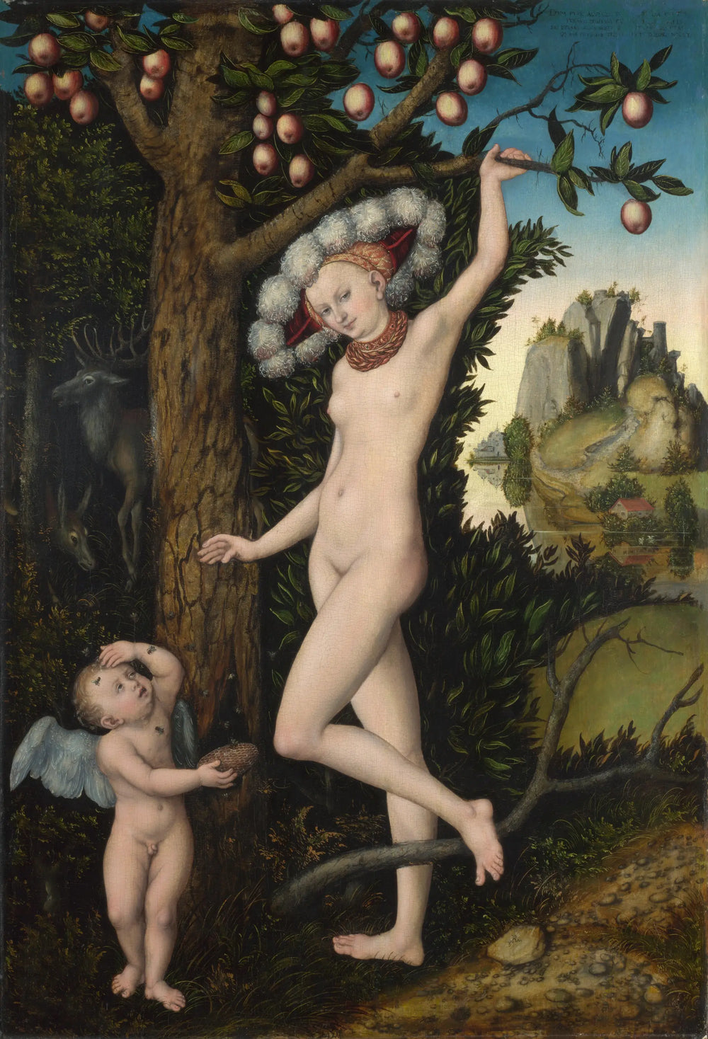 Vénus avec Cupidon le voleur de miel - Lucas Cranach the Elder - Alpha Reproduction