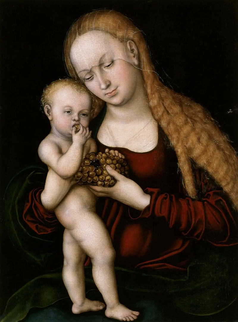 Virgin and Child nibbling grapes - Lucas Cranach the Elder