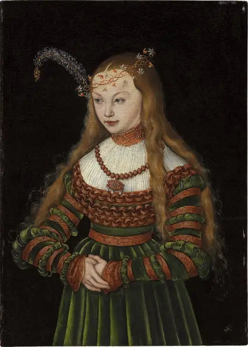 Portrait of Princess Sibylle of Cleves as wife of John Frederick of Saxony - Lucas Cranach the Elder