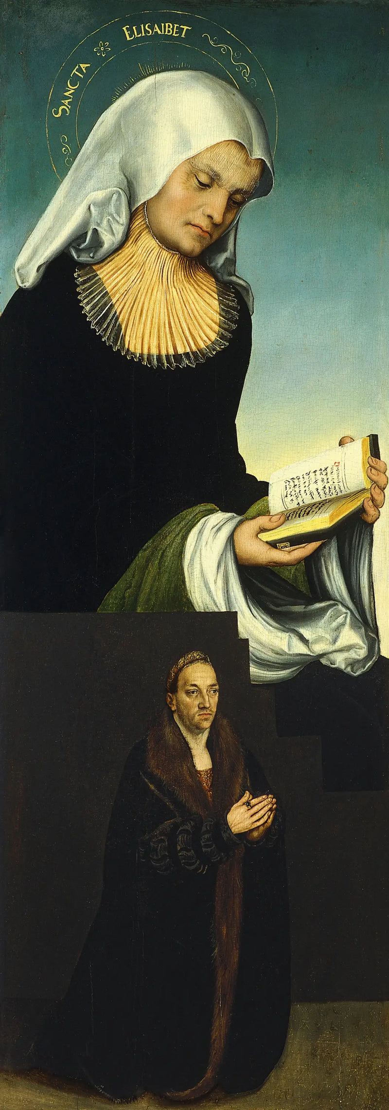 Saint Elizabeth with Duke George of Saxony as Donor (Inner Left Wing) - Lucas Cranach the Elder