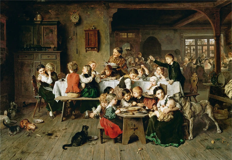 A children's party (the children's table) - Ludwig Knaus