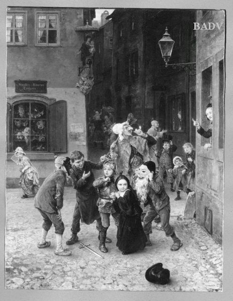 Scène de carnaval dans la rue - Ludwig Knaus - Alpha Reproduction