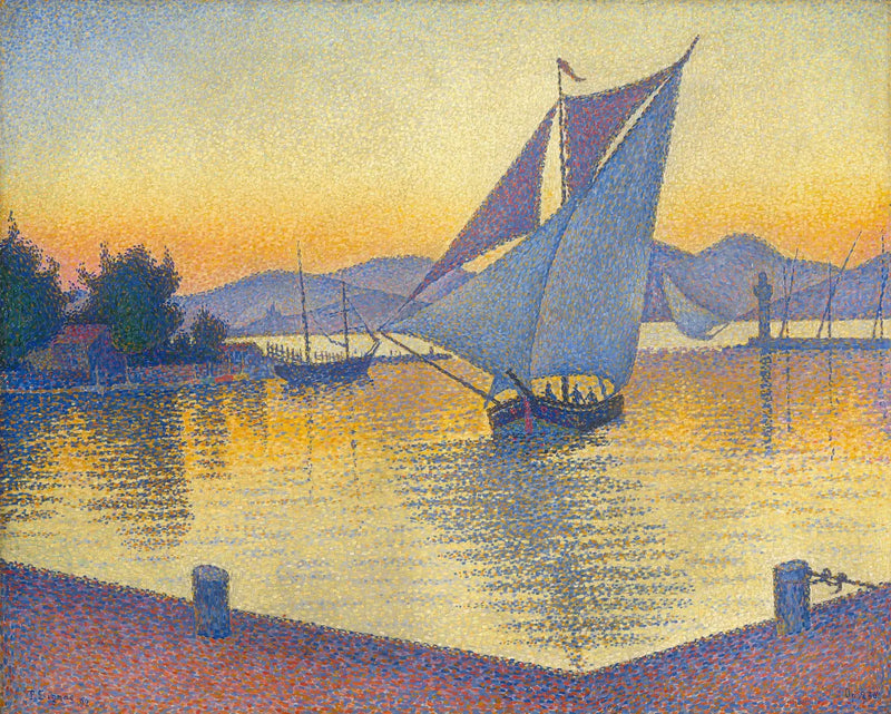 Saint-Tropez, the port at sunset, Opus 236 - Paul Signac