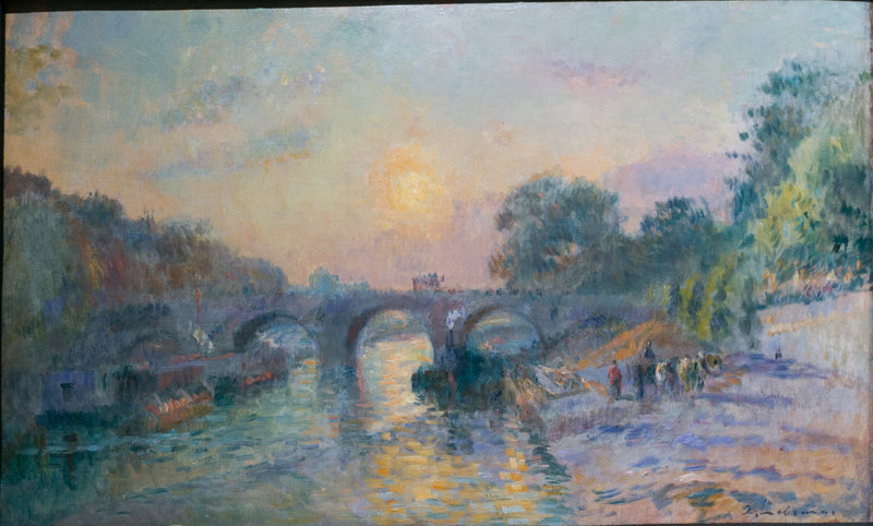 Le Pont Marie, au soleil couchant - Albert Lebourg