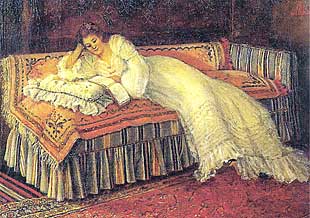 Femme lisant — Müfide Kadri, vers 1910, huile sur toile