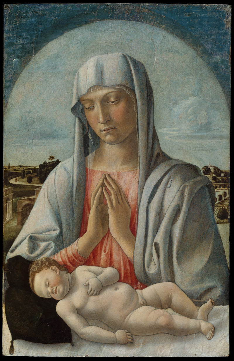 The Virgin Mary adoring the Sleeping Child Jesus - Giovanni Bellini