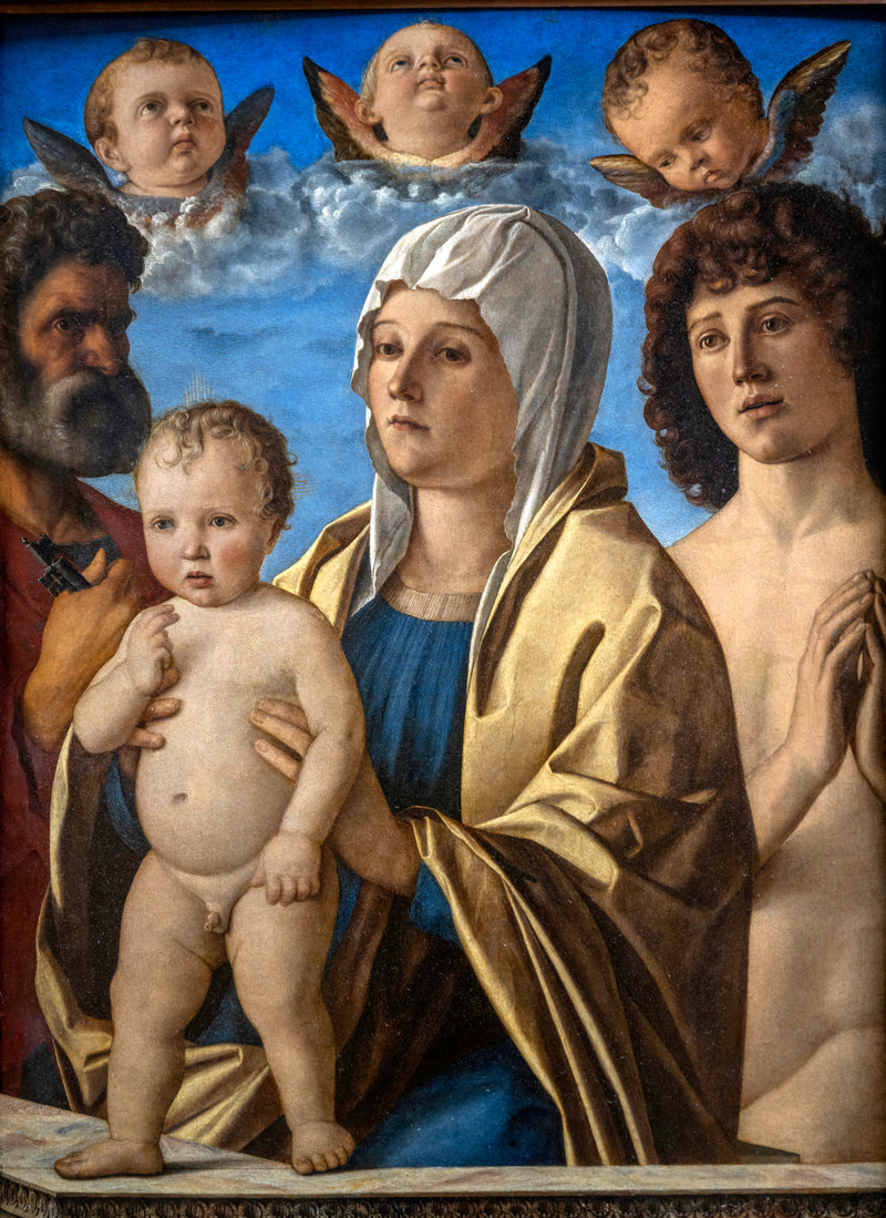 The Virgin and Child between Saint Peter and Saint Sebastian - Giovanni Bellini