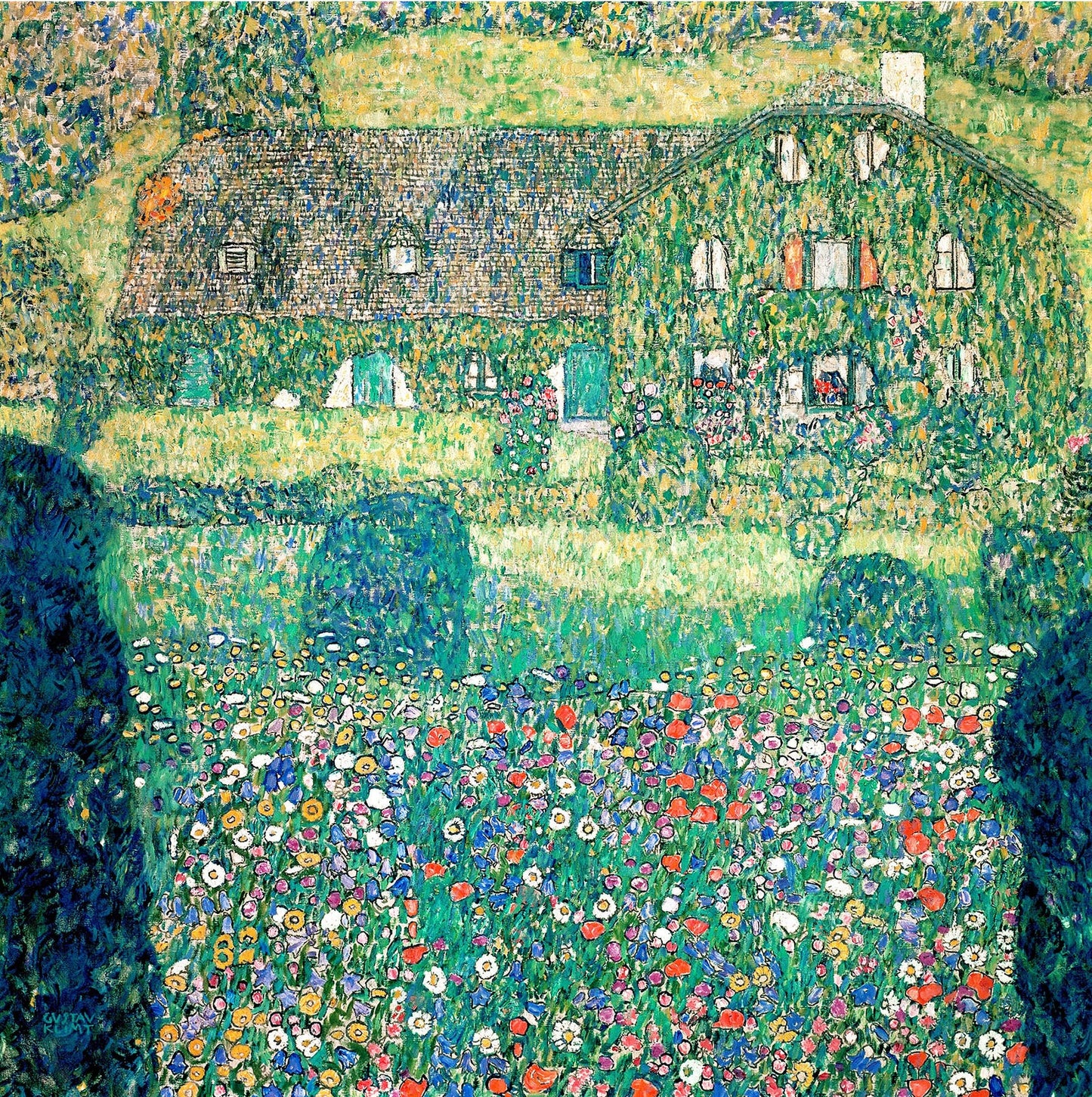 🏡🌼 Country House on the Attersee – Gustav Klimt (circa 1914–1915)